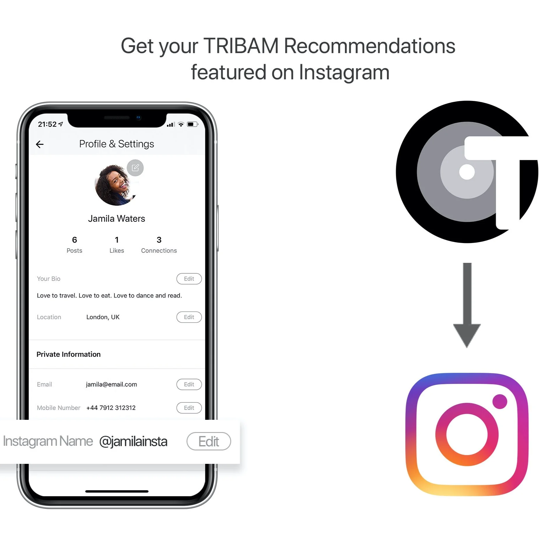 New Feature - Your TRIBAM Recommendations featured on Instagram