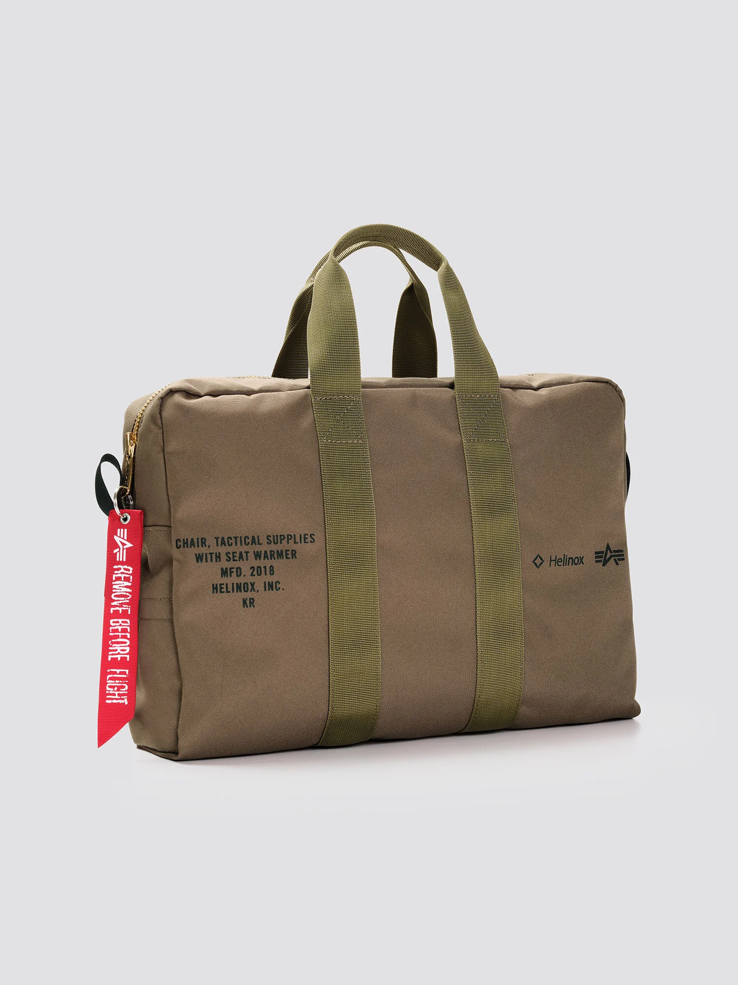 HELINOX X ALPHA CHAIR KIT — $279.00 “A lightweight camp chair. Comes with Helinox and Alpha Industries branded carrying bag and flight nylon seat cover ”