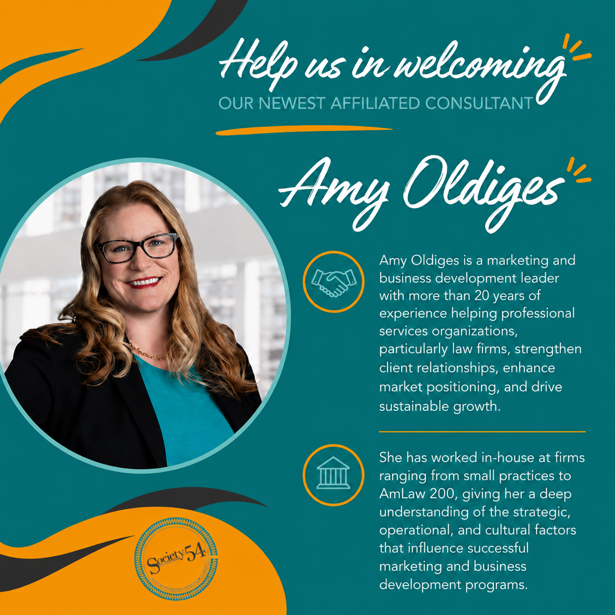 Welcome our Newest Affiliated Consultant: Amy Oldiges