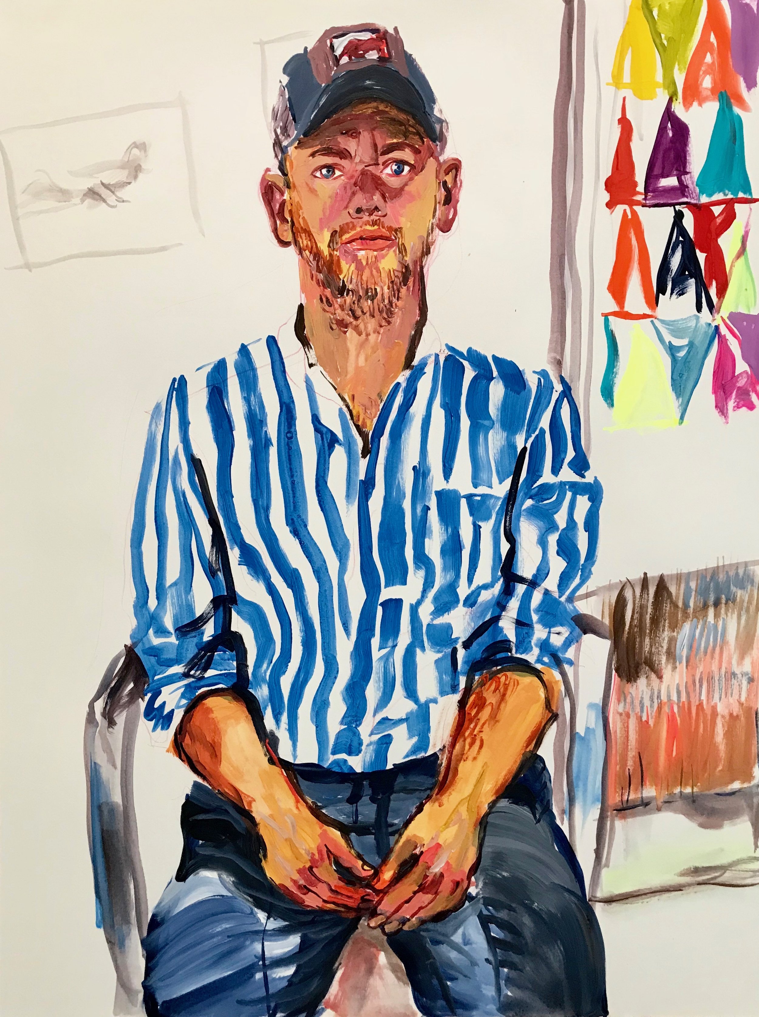 “Portrait of Darren” by Boris Torres; acrylic on paper, 18x24 inches, 2018.