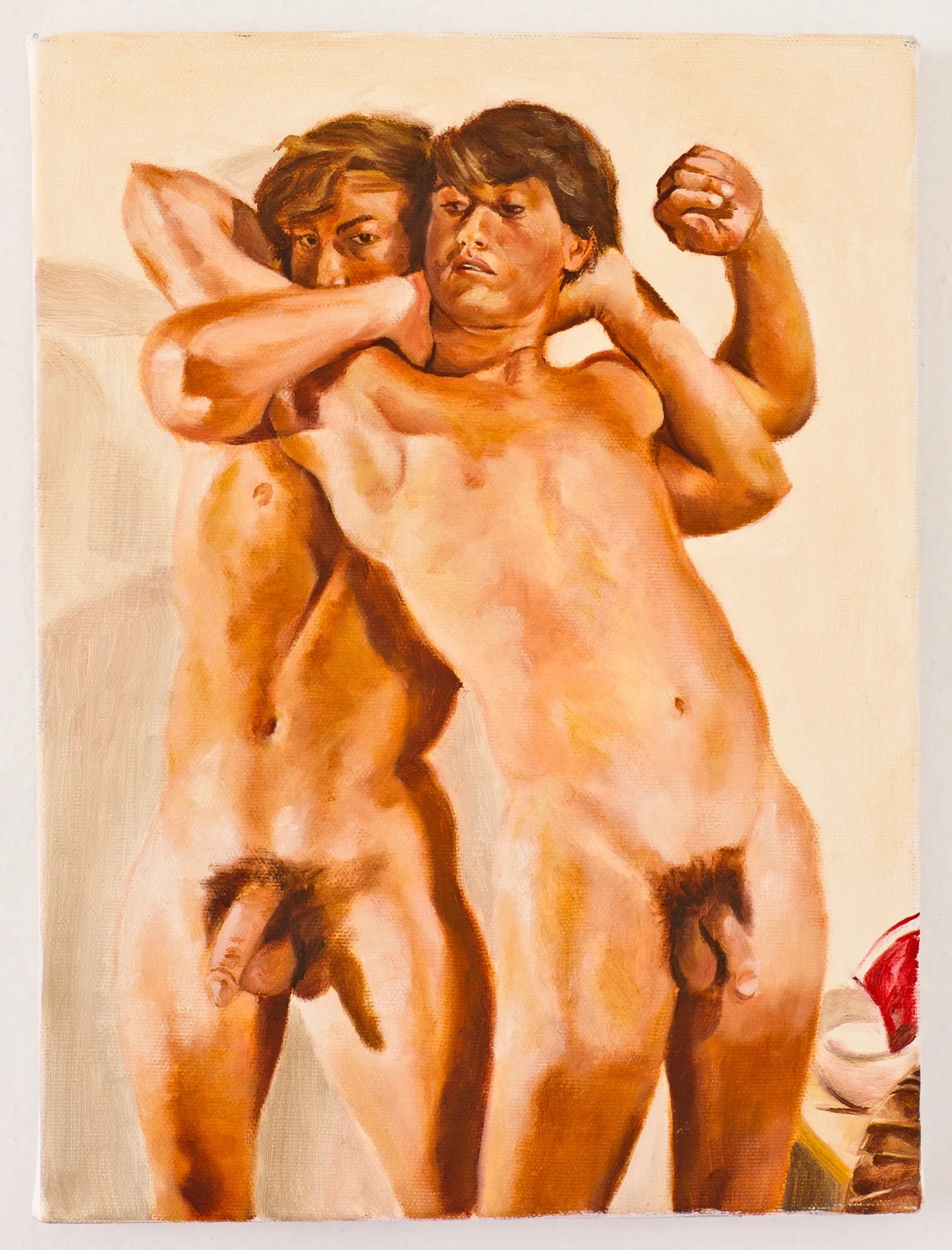 "Headlock," by Boris Torres; oil on canvas, 9x12 inches, 2011.