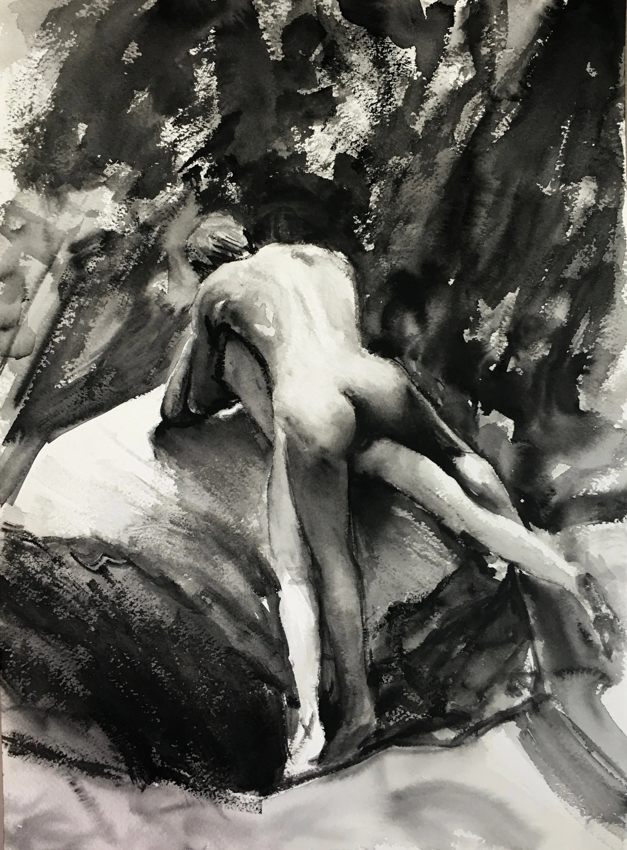 "Creek," by Boris Torres; ink on paper, 9x12 inches, 2009.