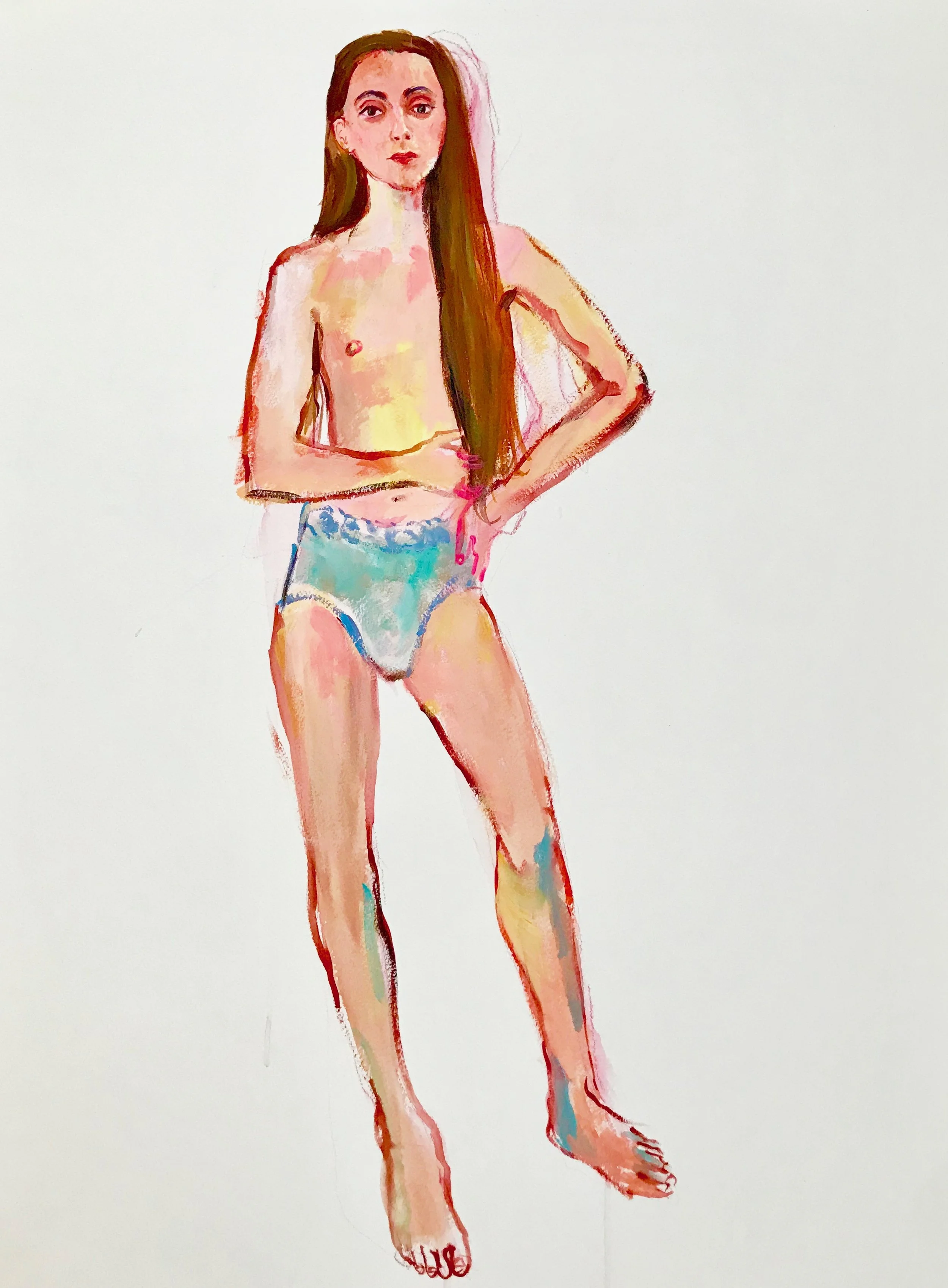 “Portrait of Stef,” by Boris Torres; acrylic on paper, 18x24 inches, 2018.