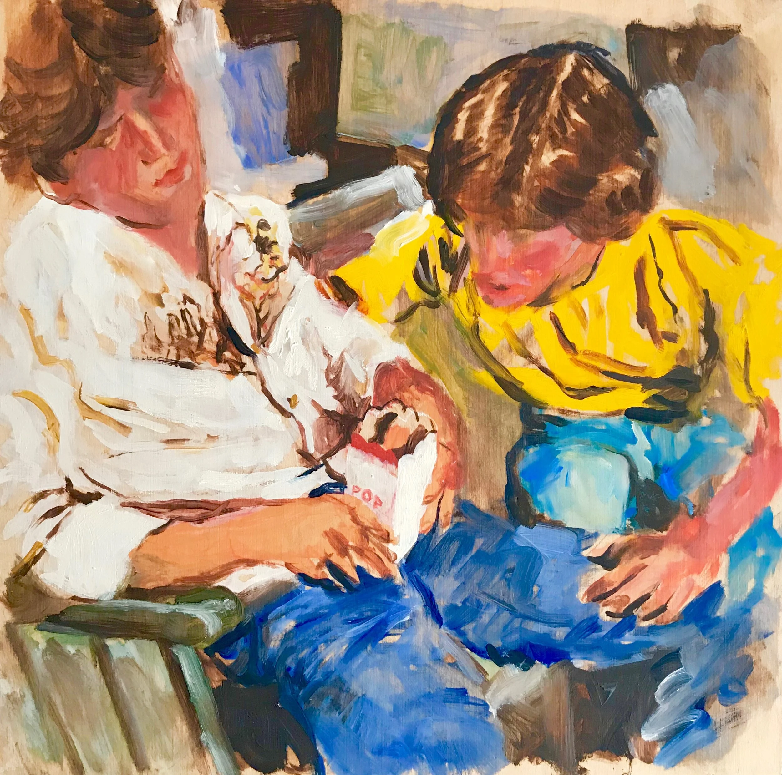 "Popcorn," by Boris Torres; oil on panel, 10x10 inches, 2012.