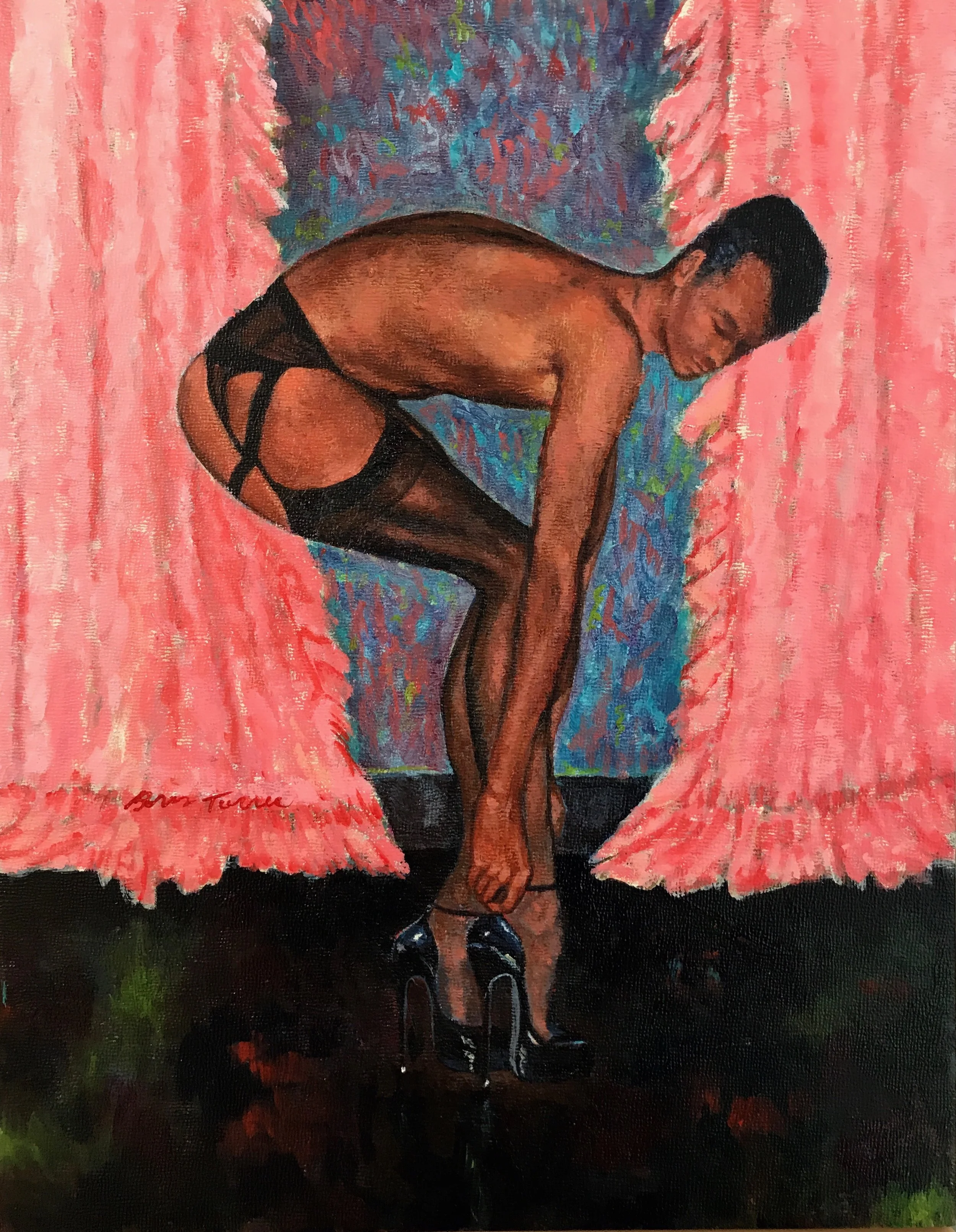 "In my room," by Boris Torres; acrylic on panel, 10x14 inches, 2017.