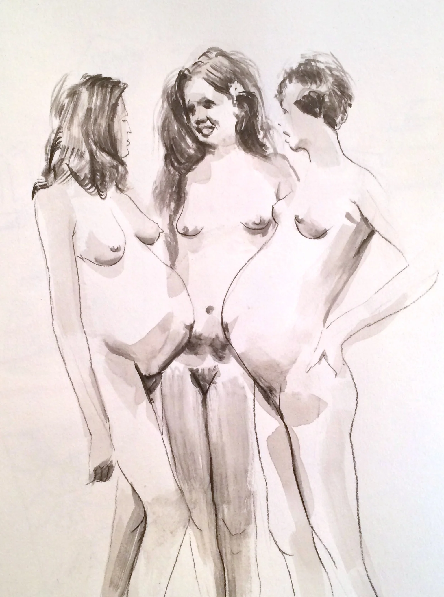 “The future is female,” by Boris Torres; pencil on paper, 9x12 inches, 2012.
