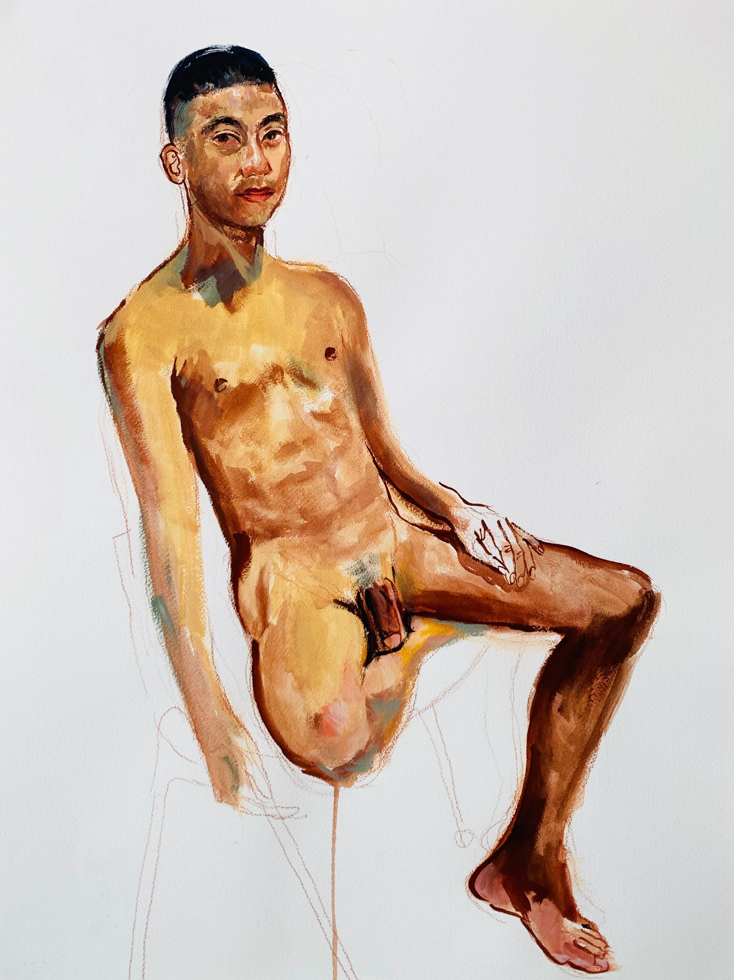 “Portrait of Zee,” by Boris Torres; acrylic on paper, 18x24 inches, 2018.