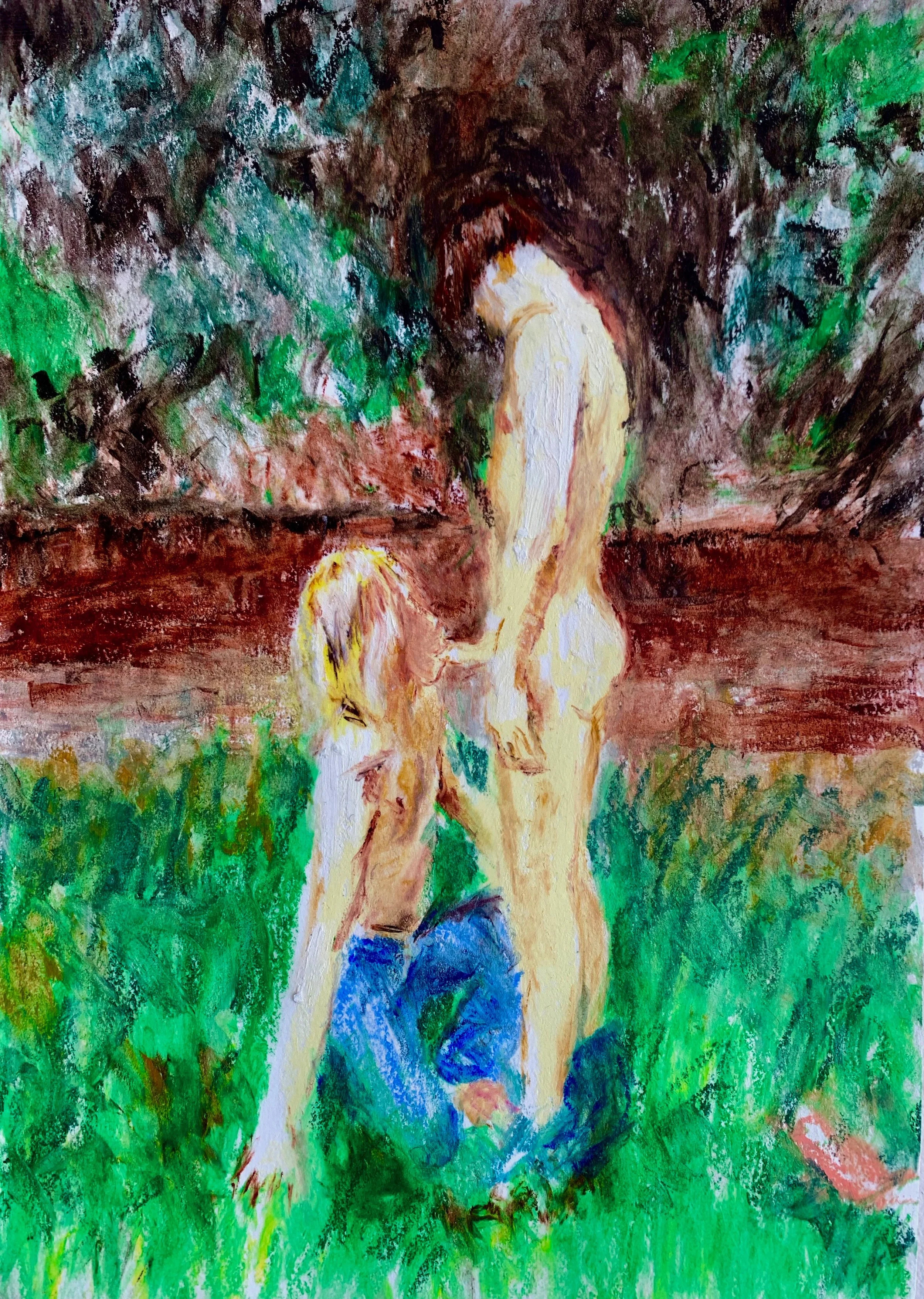 “Tiergarten,” by Boris Torres; oil pastel on paper, 9x12 inches, 2013.