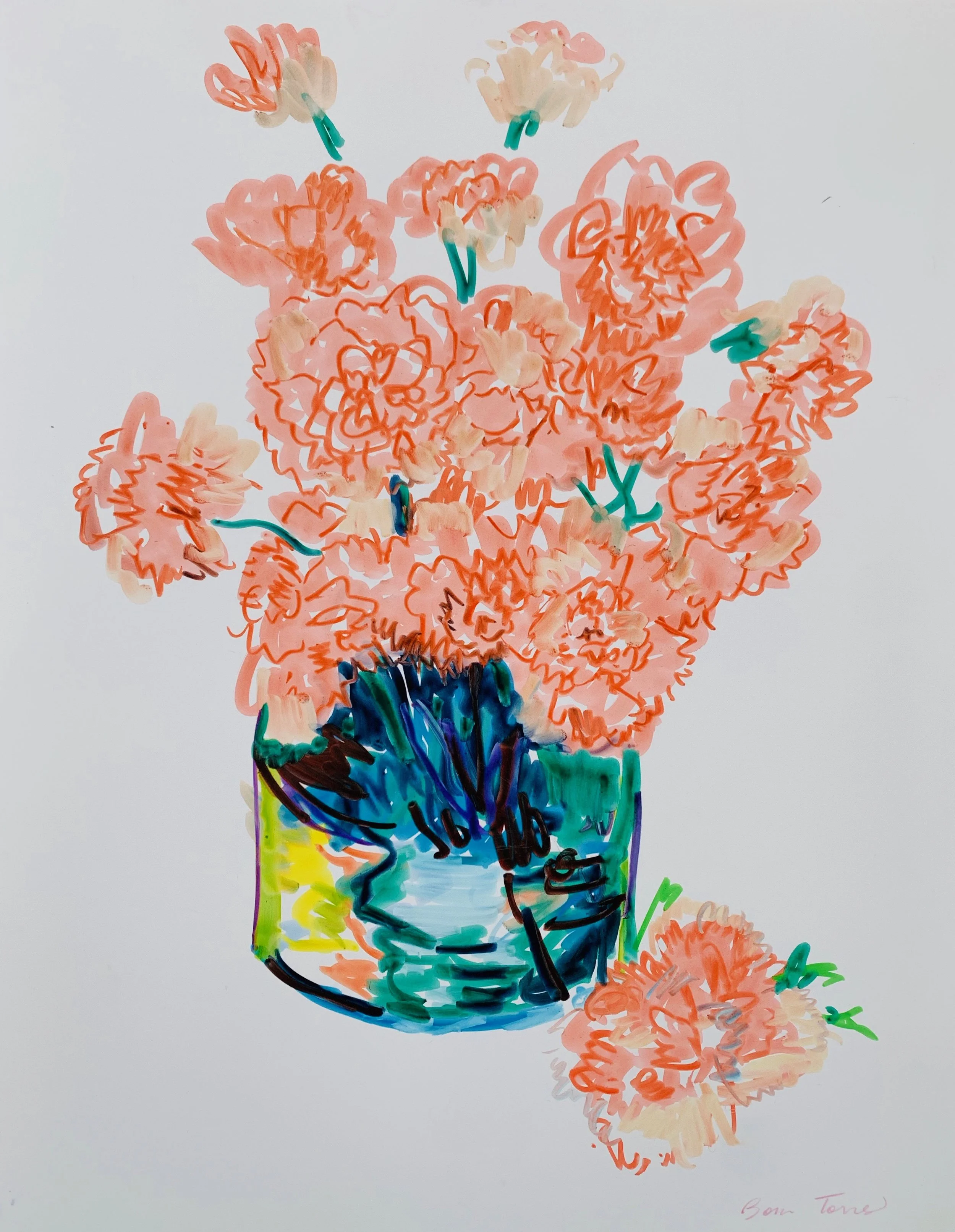 "Richard's flowers," by Boris Torres; marker on paper, 10x14 inches.