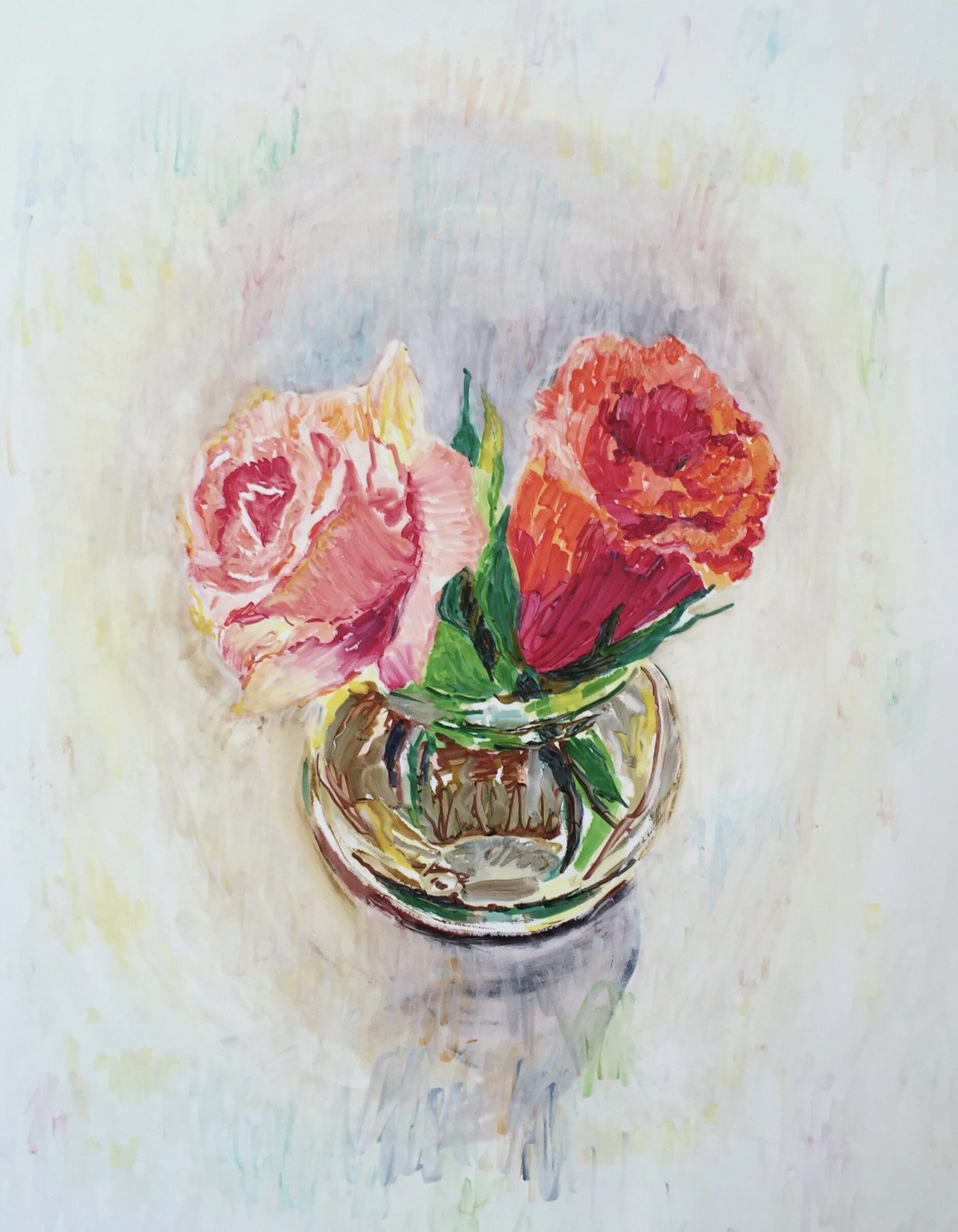 "Sara's roses" by Boris Torres; marker on paper, 10x14 inches, 2015