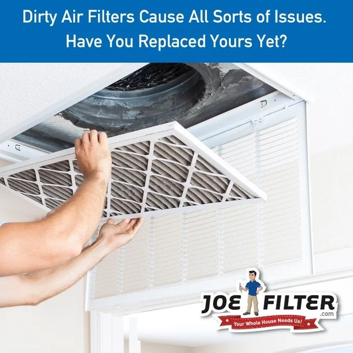 A dirty air filter can cause damage to your HVAC unit, higher energy bills, and more! Be sure your homes filters are changed every 30-90 days as needed. air.joefilter.com

#energysavings #cleanair #filters #health #hvac