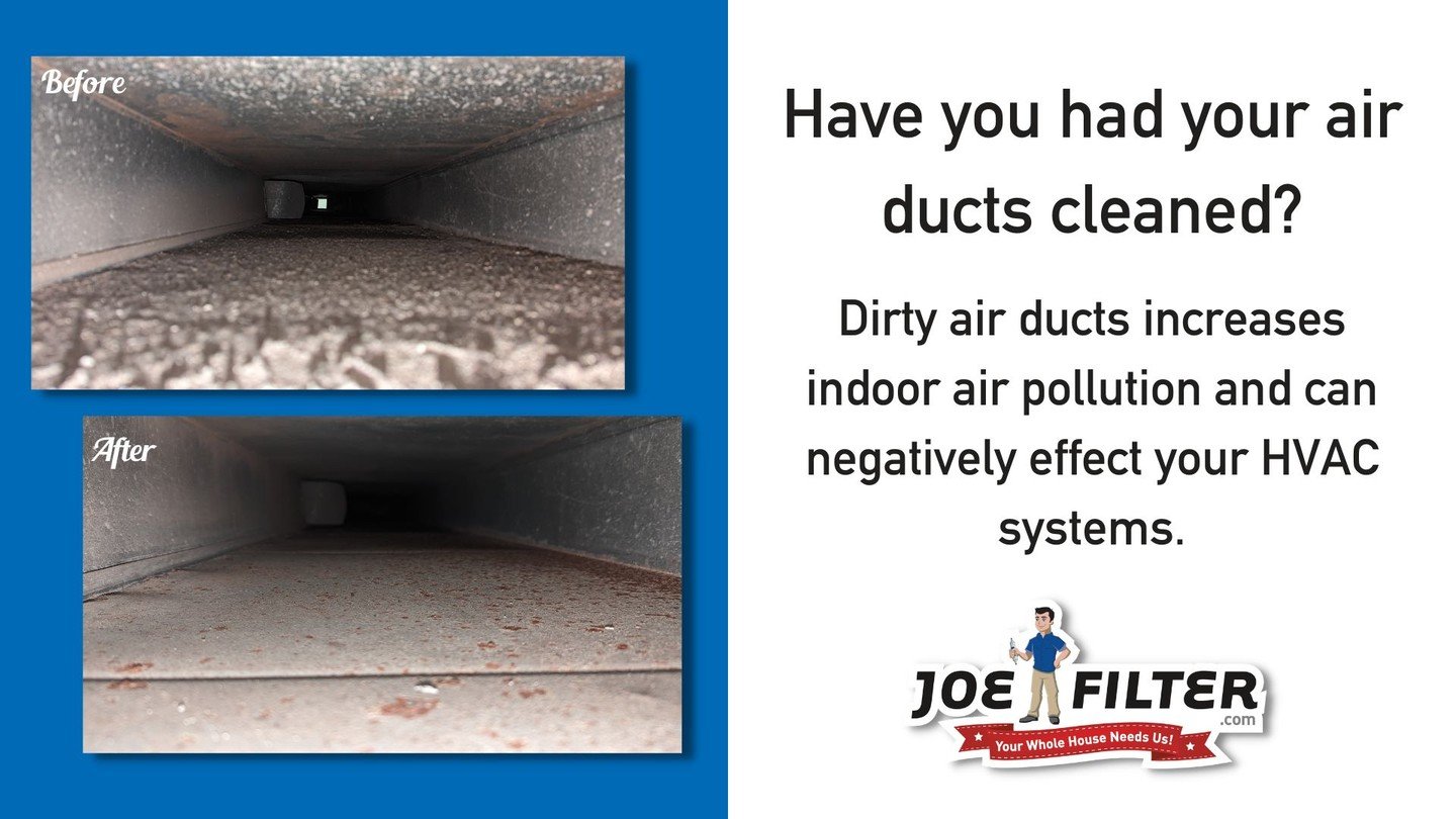 Breathe easier! 🌬️ 

Over time, your air ducts collect dust and allergens that circulate through your home. Cleaning them is vital to improve indoor air quality, reduce allergy triggers, and boost HVAC efficiency. ✨

ducts.joefilter.com

#IndoorAirQ