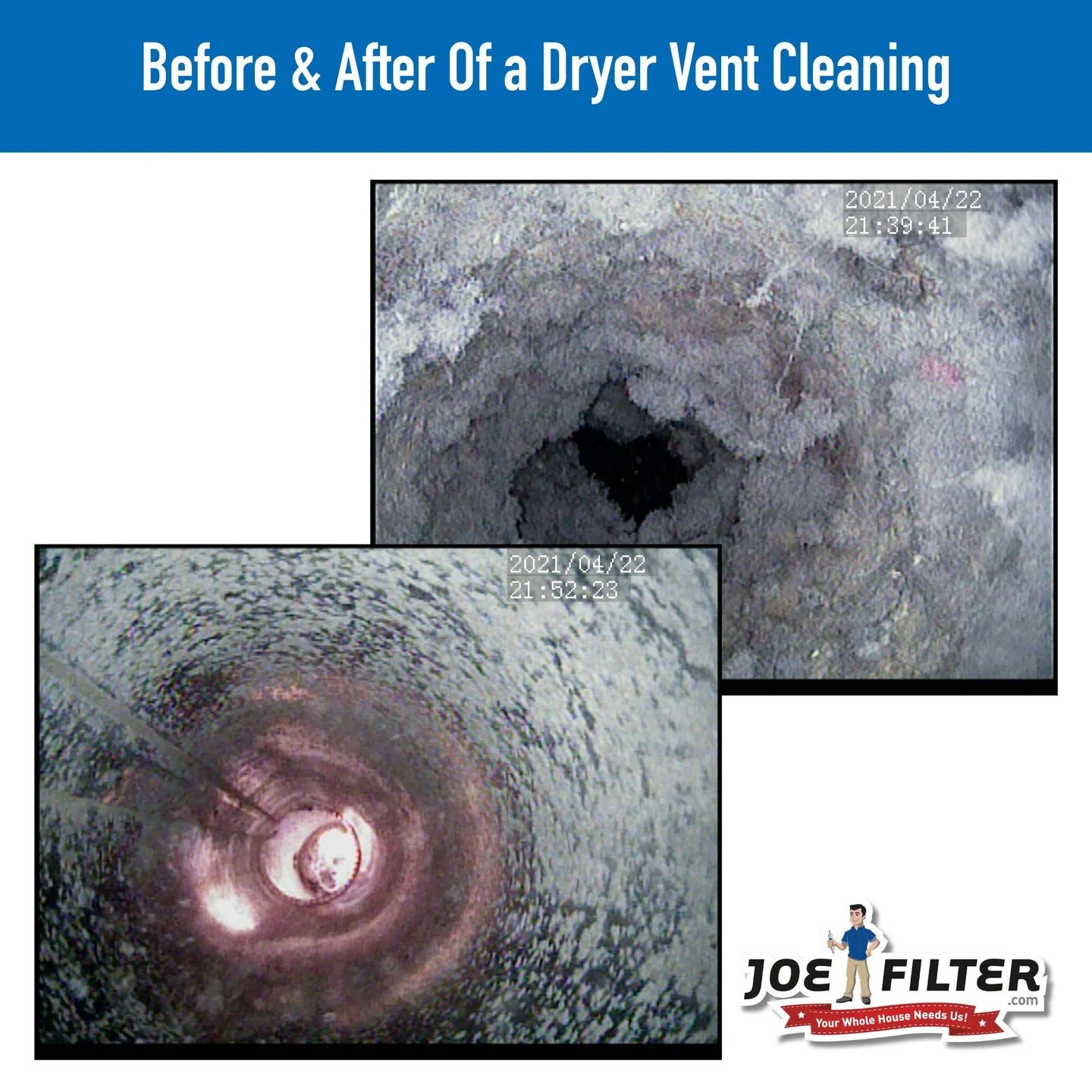 Has it been more than  a year since your dryer vent was cleaned? If so, you are due!

Cleaning your dryer vent annually helps your dryers performance, saves you energy, and prevents dryer fires!

dryer.joefilter.com

#dryerfire #firesafety #energysav