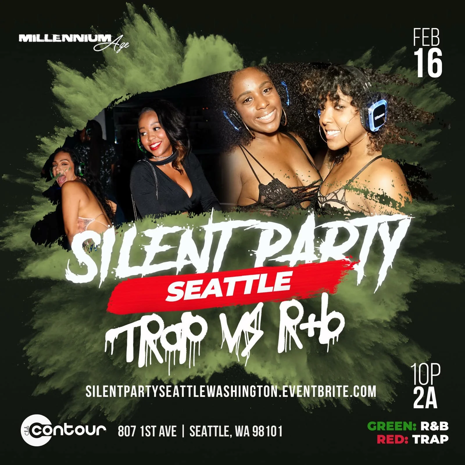 Silent Party Seattle Trap vs. R&amp;B