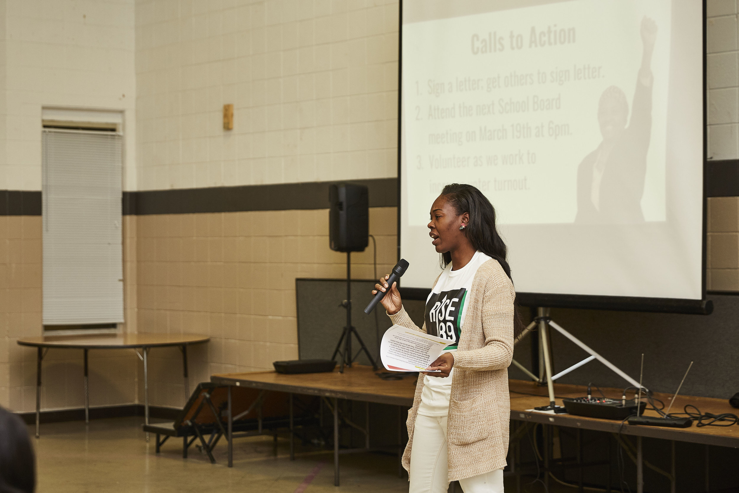  Shontay Ford outlines the calls to action. 