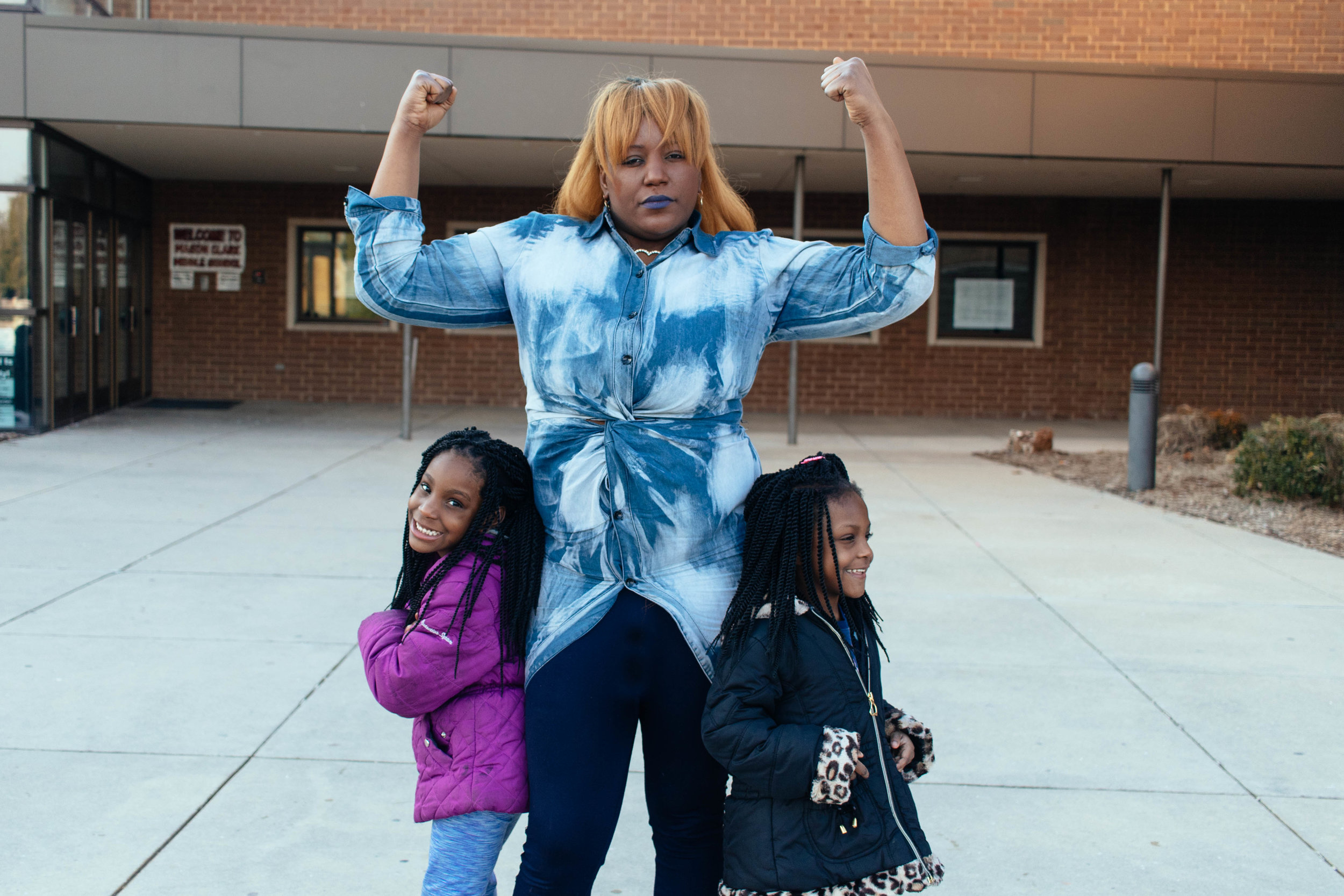  Brenda and her two daughters. Photo by Kristen Trudo. 