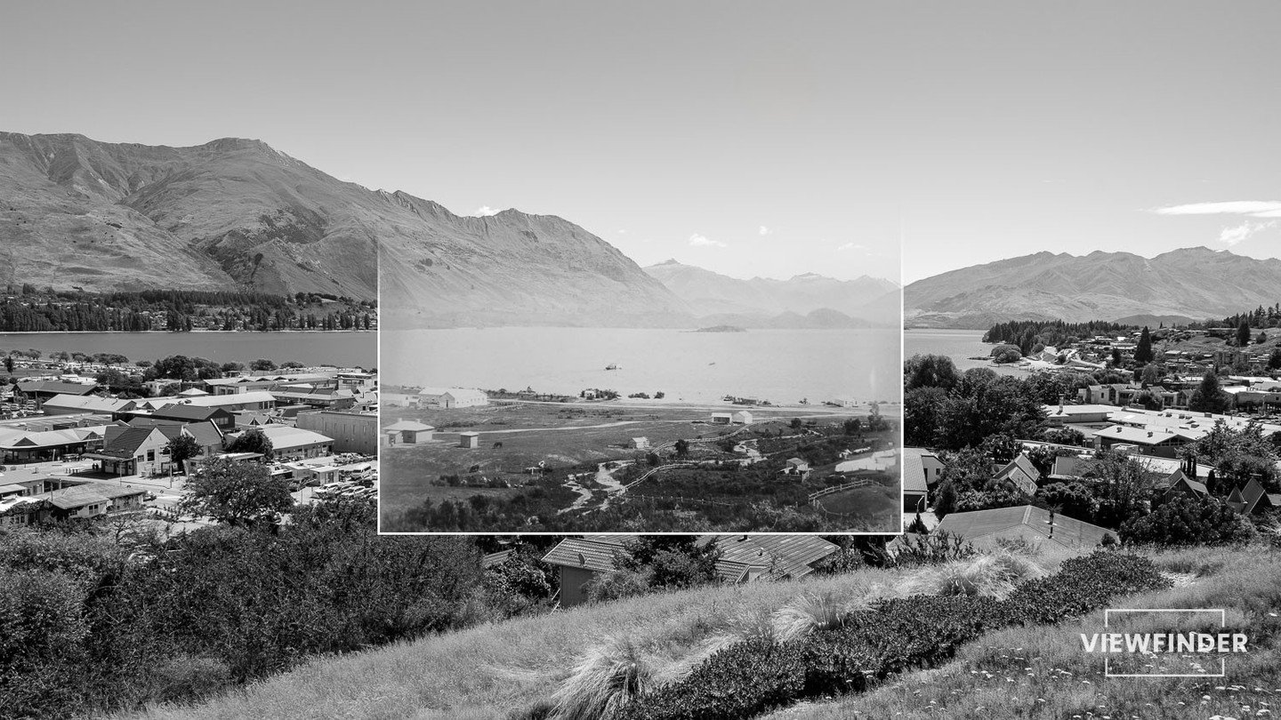 View from Wānaka Hill Lookout, c. 1900-1930⁠
⁠
This historic photograph of Wānaka (then known as Pembroke) likely dates back to the early 1900s based on the level of development visible. Taken from what is now the Wānaka War Memorial hill, it captur