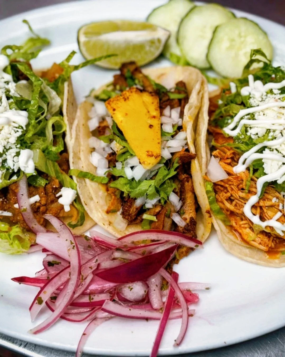 Taco Thursday 🌮

papas con chorizo
al pastor
tinga 

three favourites, made fresh and full of flavour. 

#yvreats
#vancouvereats
#vancouverfoodie
#mexicanfood
#mexicanfoodvancouver
#vancityeats 
#tacothursday 
#tacos