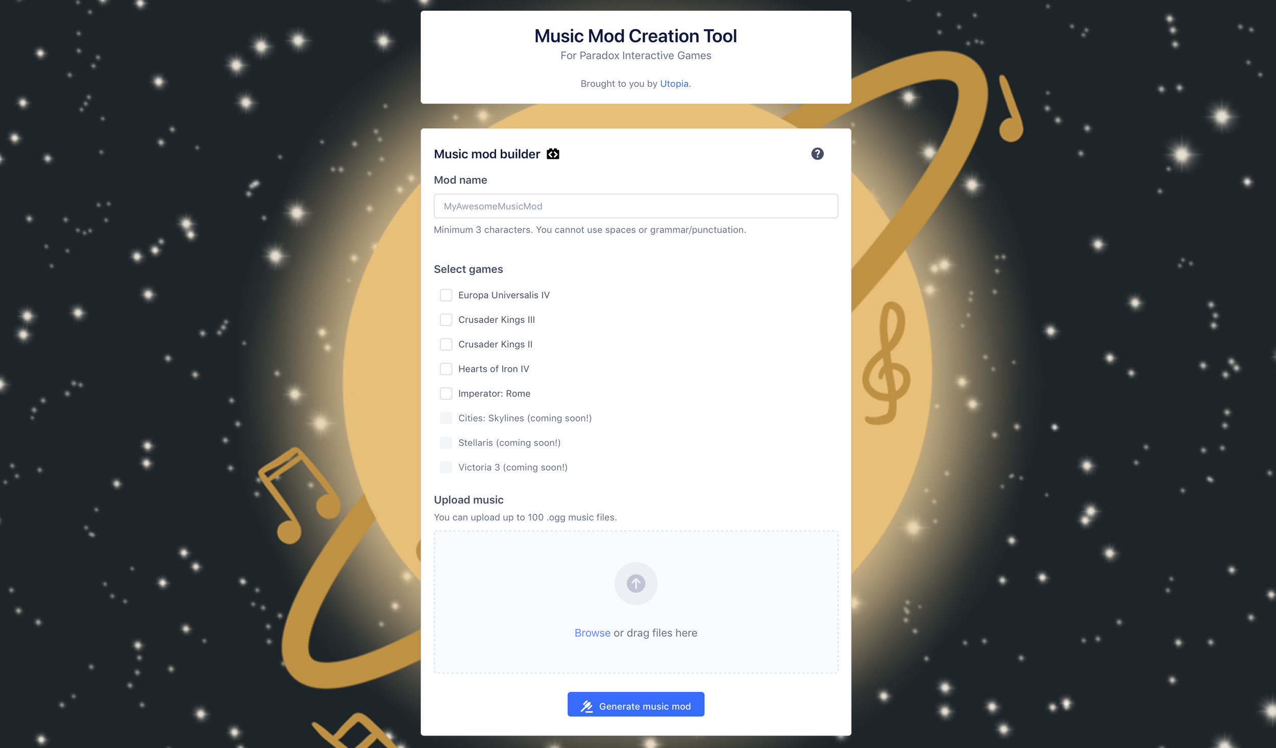 Music Mod Creation Tool