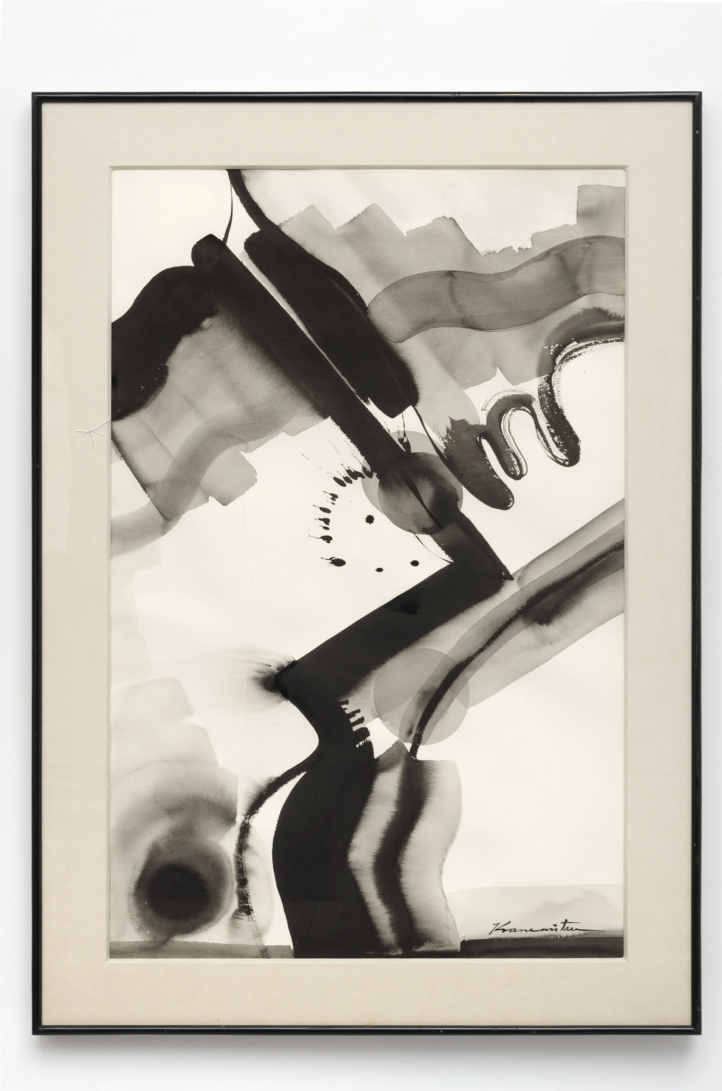 Sunday Night 1973 paint and sumi on paper 40 x 25.5 inches, 101.6 x 64.8 inches