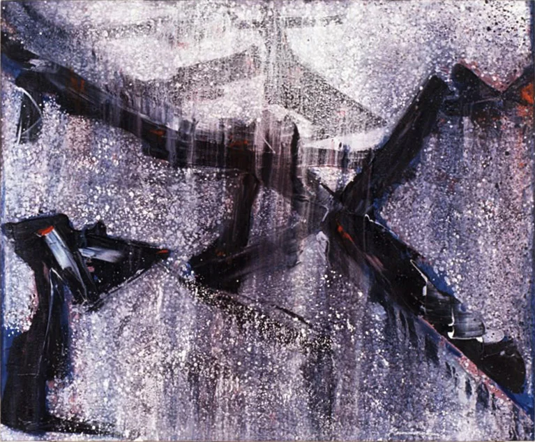Traction Ave Series- Winter , 1990 acrylic on canvas 60 x 72 inches; 152.4 x 182.8 centimeters