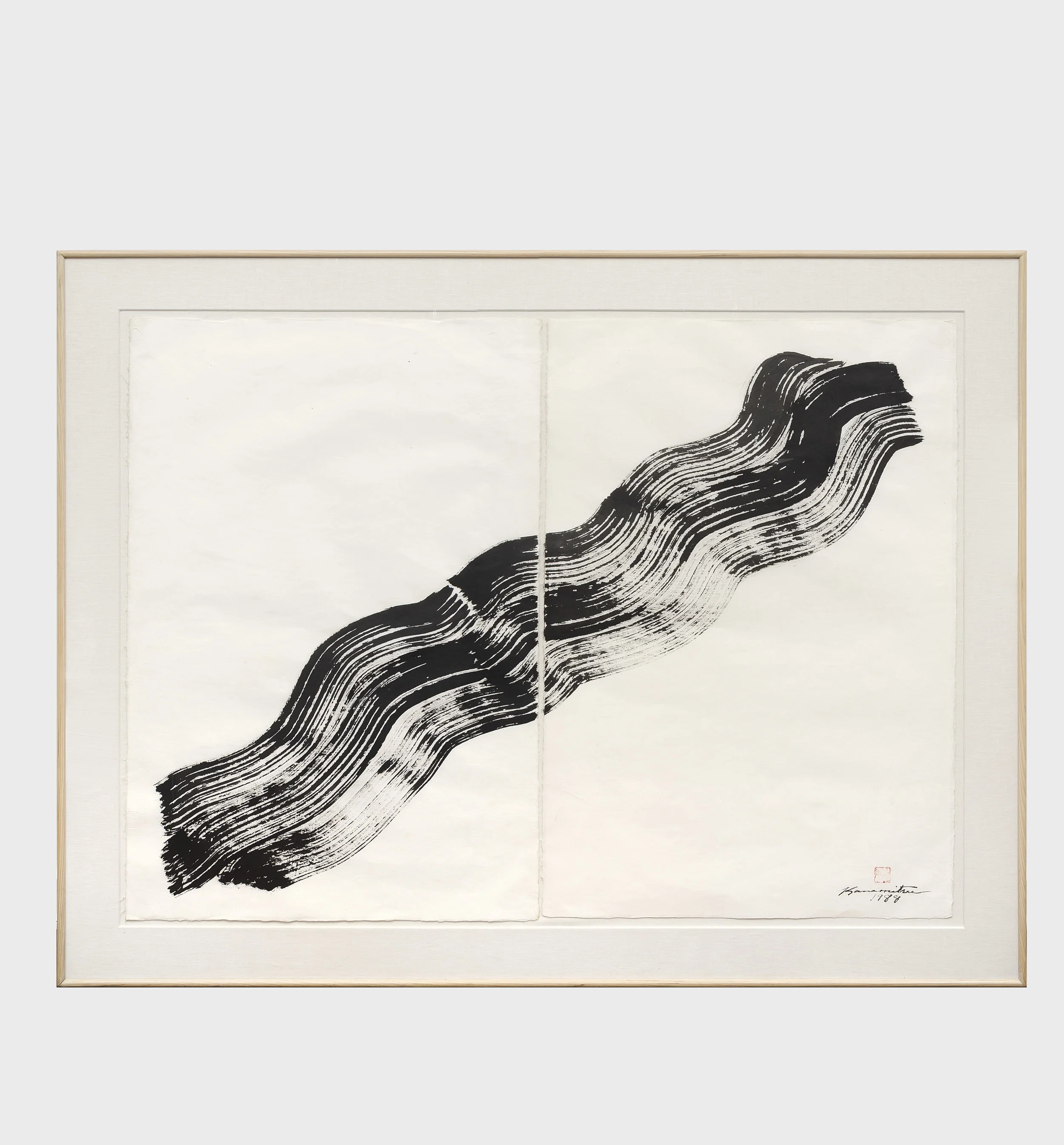 Nagare #4 , 1988 sumi on handmade Japanese paper 46 7/8 x 58 7/8 inches; 119.1 x 149.5 centimeters