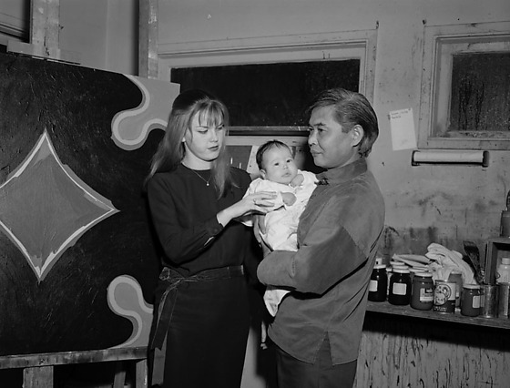  Kanemitsu and Carole Donovan with their daughter, Patia, in Silver Lake, 1965. 