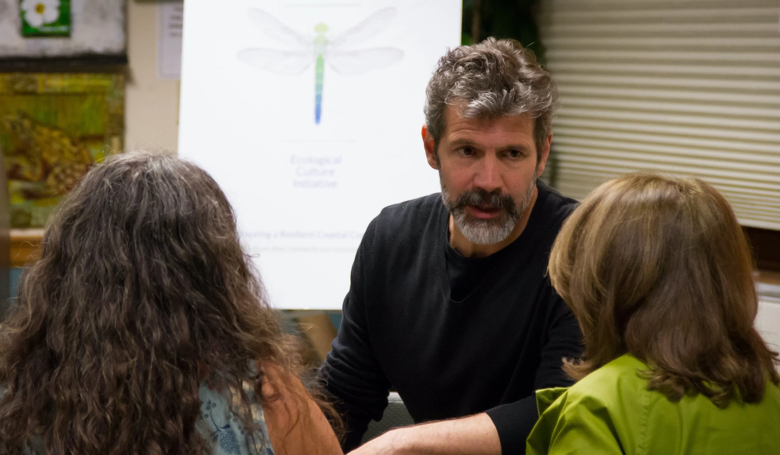  Discussing the concept of ecological culture at one of a three year series of community presentations. 