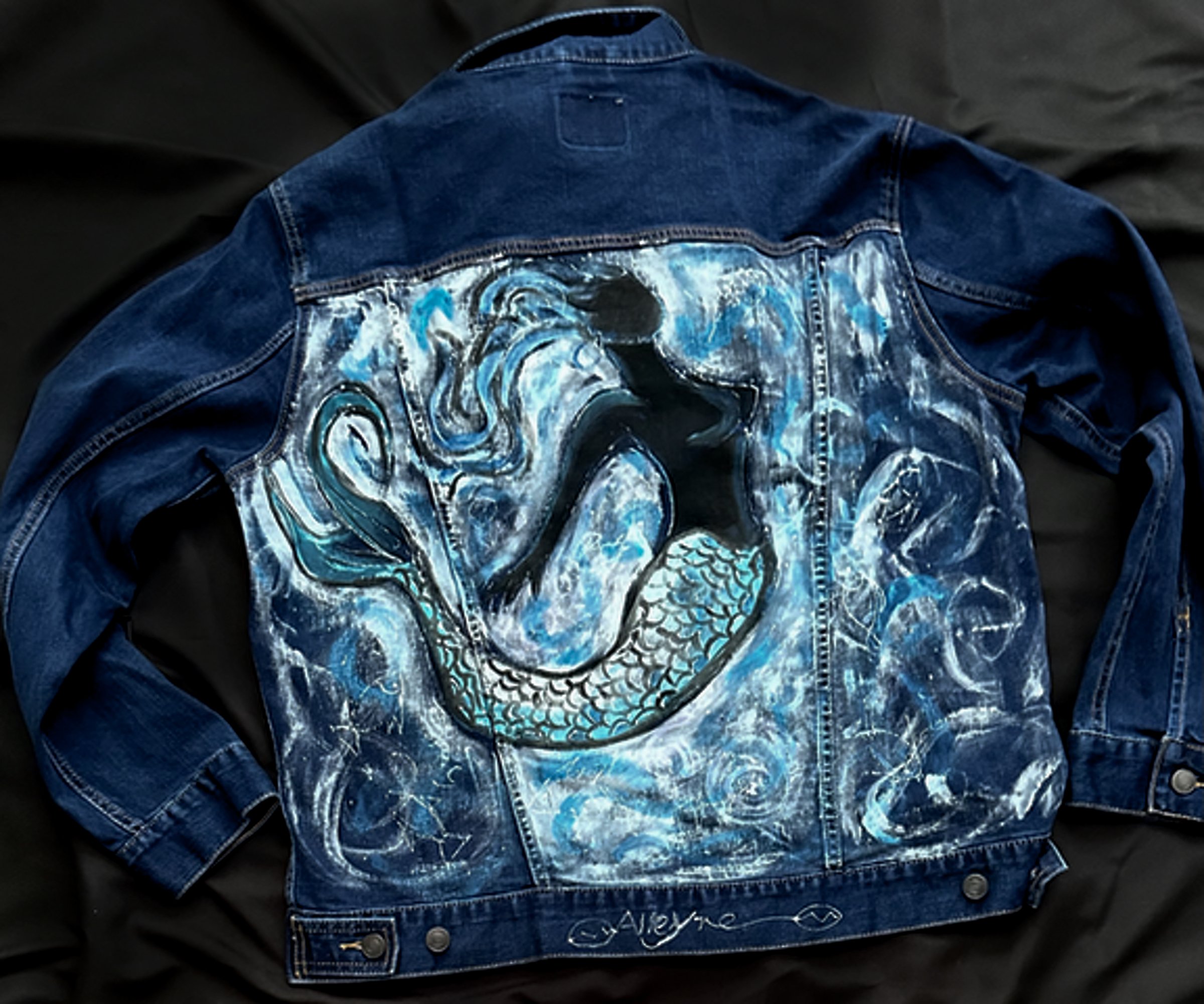 'Yemaya' Mermaid Denim Jacket