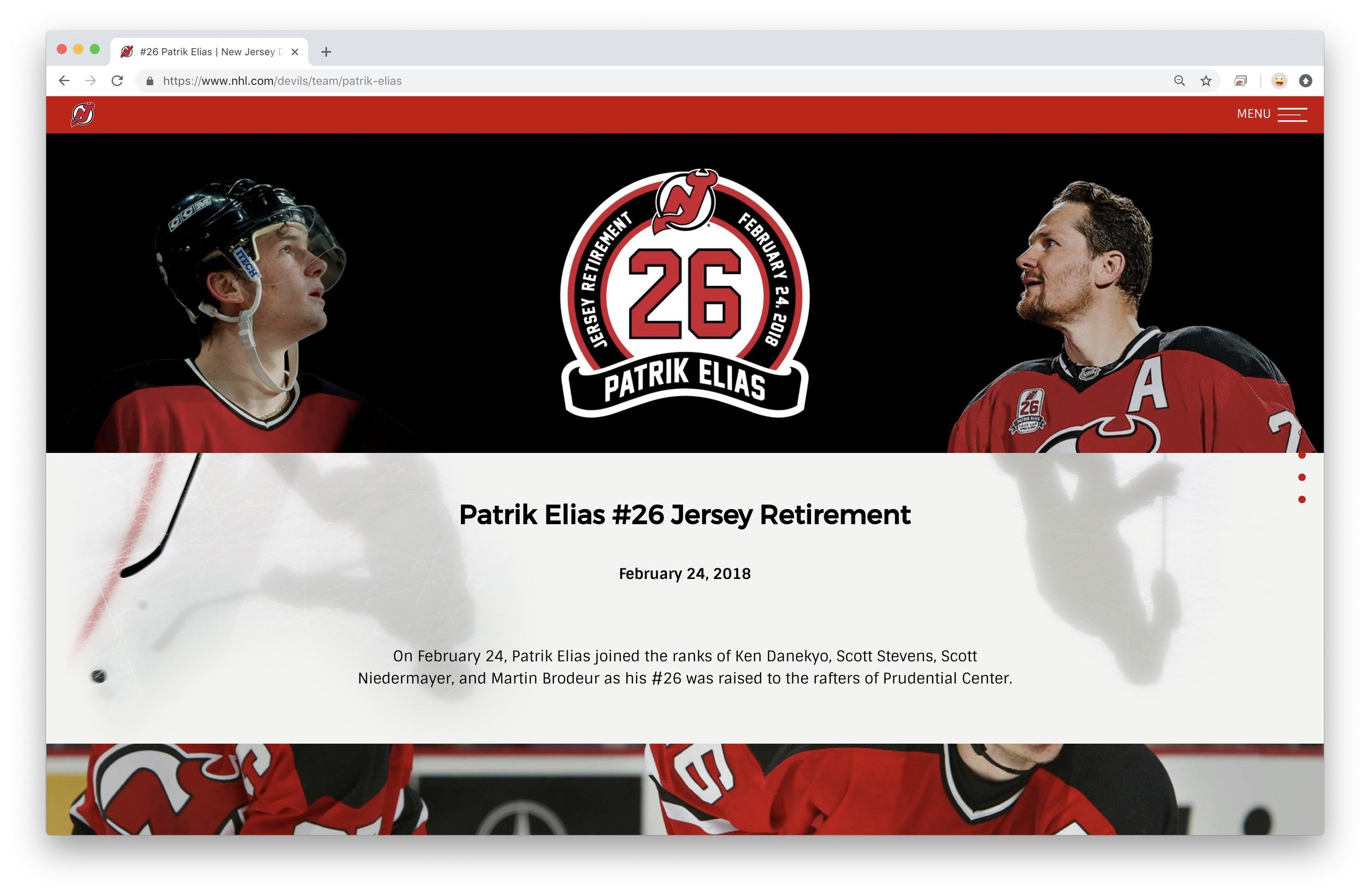 Devils retire jersey of Patrik Elias 