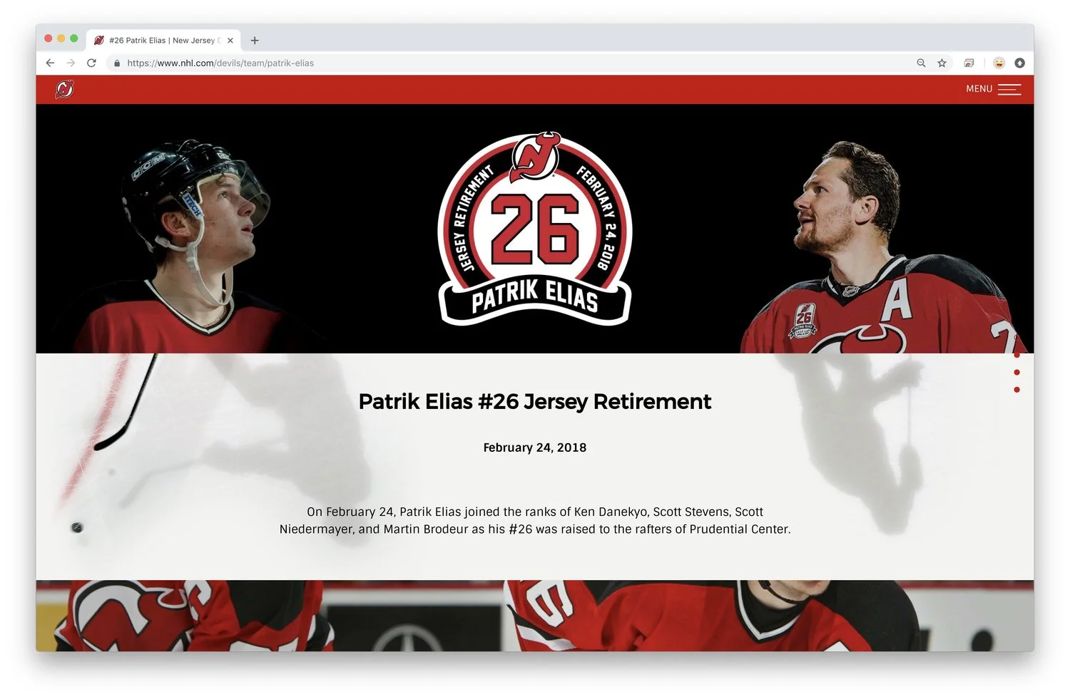 Devils Patrik Elias Page
