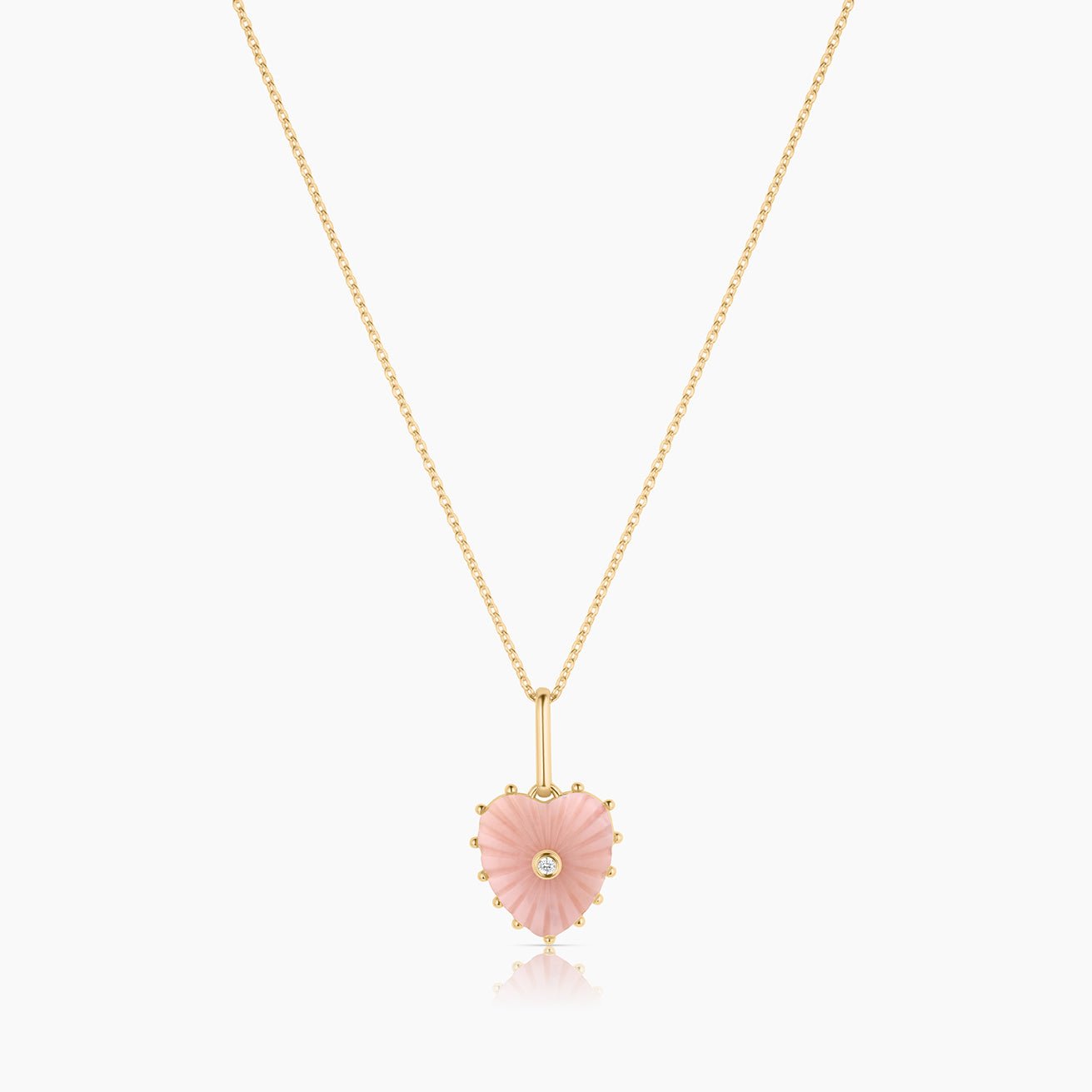 Pink Opal Heart Necklace