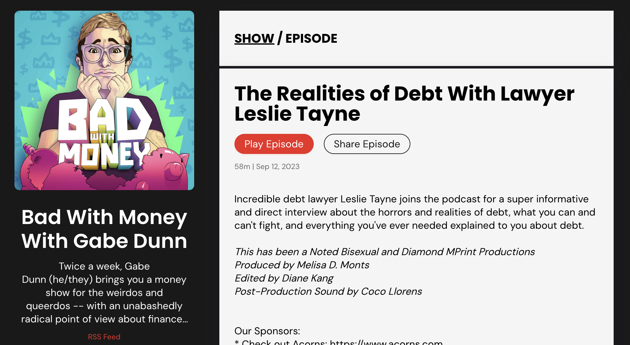 Bad with Money with Gabe Dunn: Realities of Debt With Lawyer Leslie Tayne (podcast)