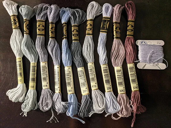Here are the colors I selected from my stash.  You can choose whatever feels right to you.