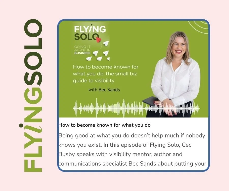 Image of Bec Sands' podcast appearance on Flying Solo