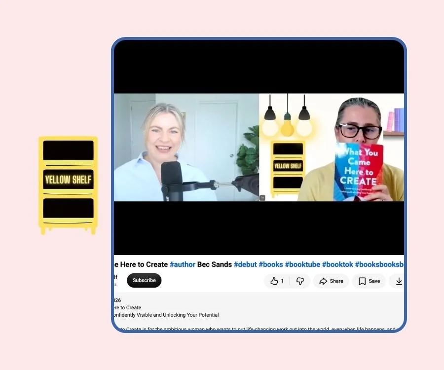 Image of Bec Sands' podcast interview on Yellow Shelf podcast