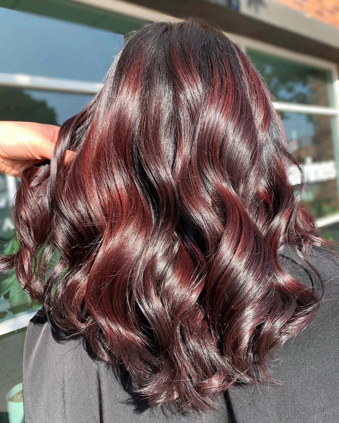 Red hair, red violet hair, red hair specialist, red highlights, Olaplex, Olaplex salon ,Olaplex certified