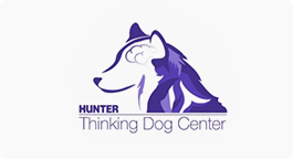 Hunter thinking dog center logo