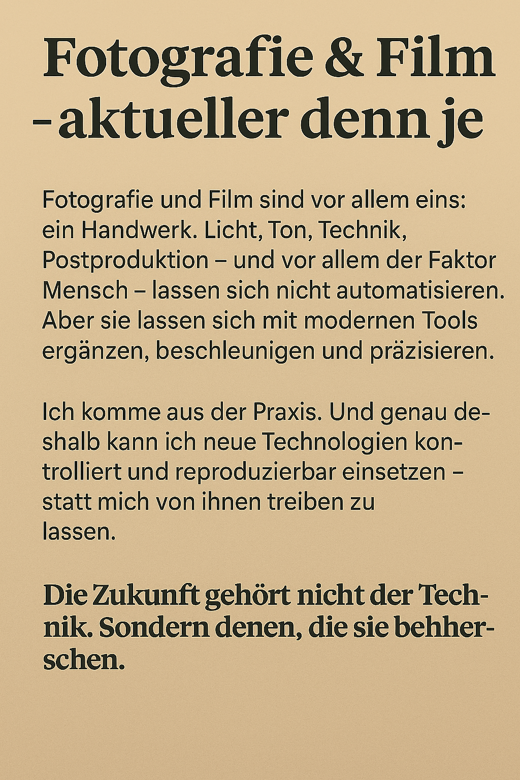 „Und? Gibt’s euch eigentlich noch?“ – Meine Rolle als Fotograf &amp; Filmemacher im KI-Zeitalter