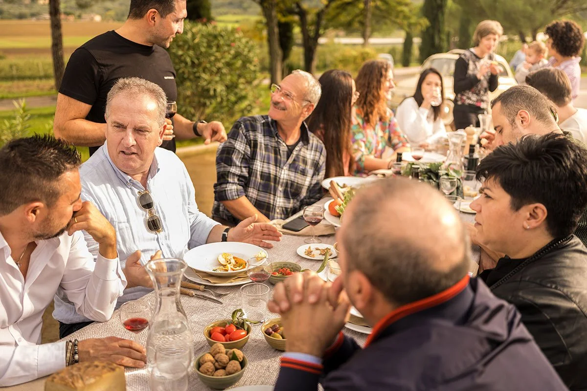 Italienische Familie beim Mittagessen