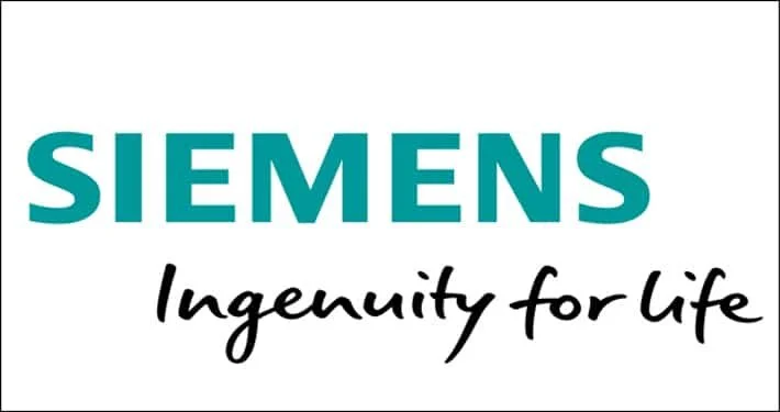 Das Siemens-Logo mit dem Slogan "Ingenuity for life" darunter.