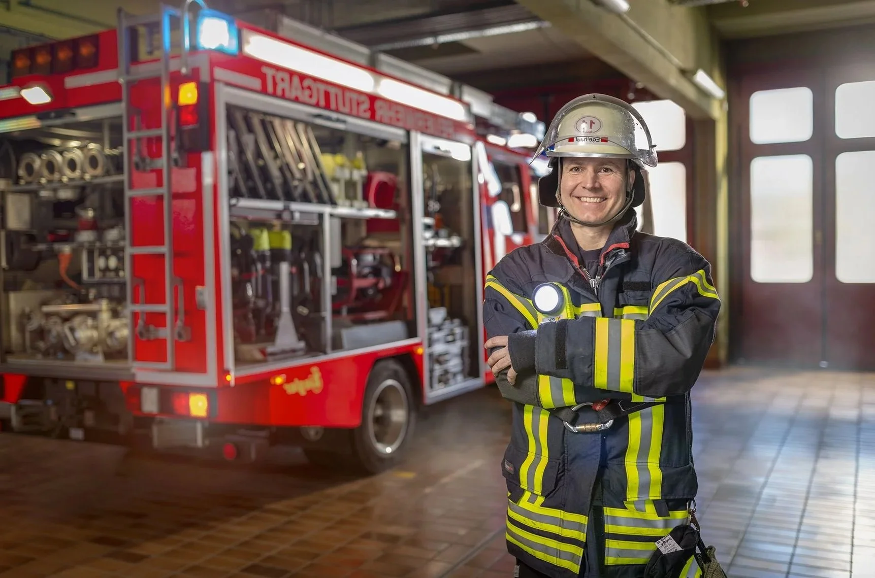Freiwilliger Feuerwehrman in Halle