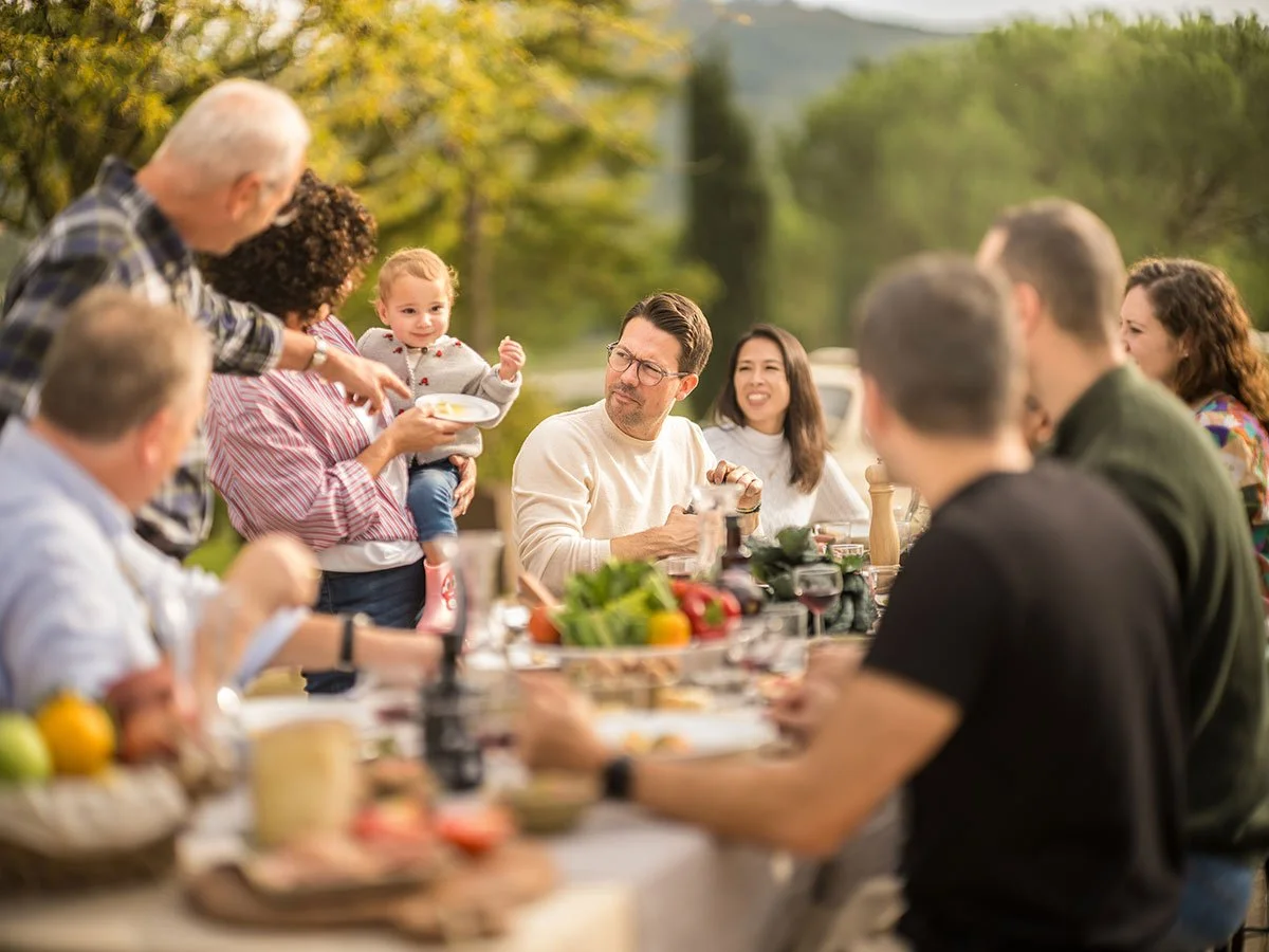 Italienische Familie beim Mittagessen