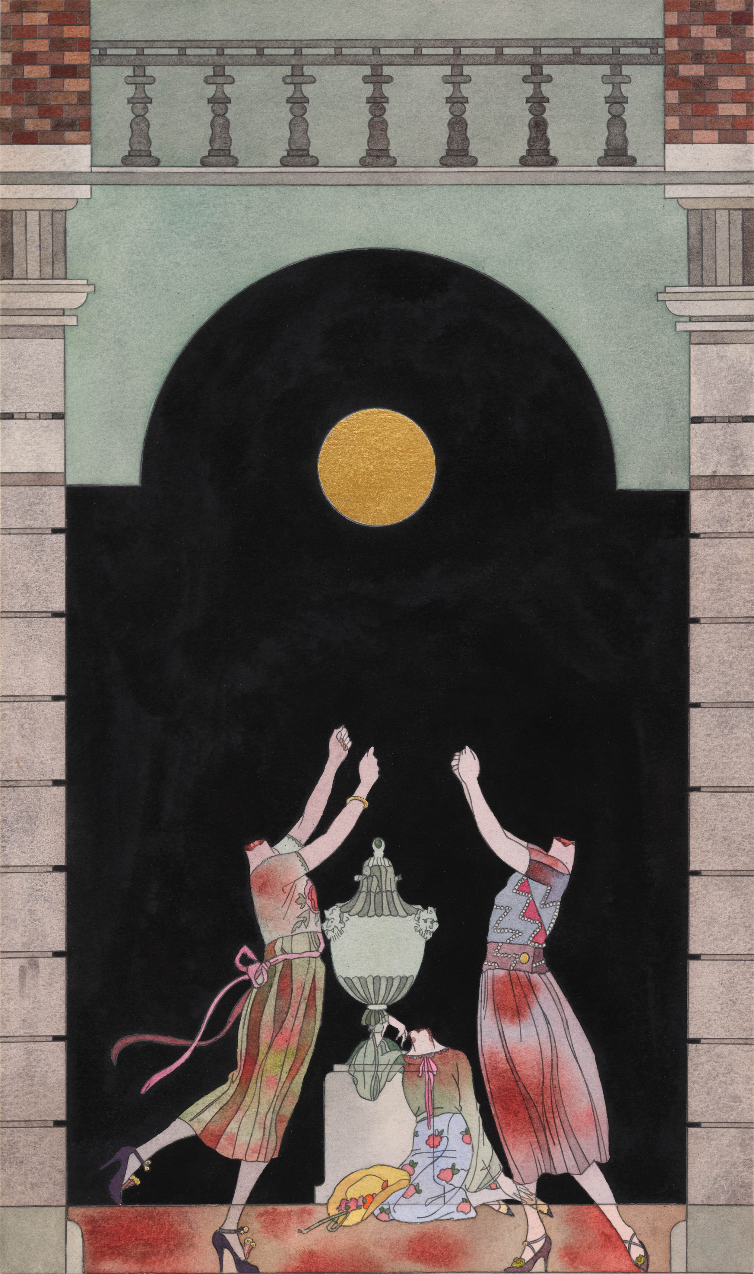 01.Serial Killer. Watercolor, gold leaf on paper 48x28,5 cm 2024.jpeg