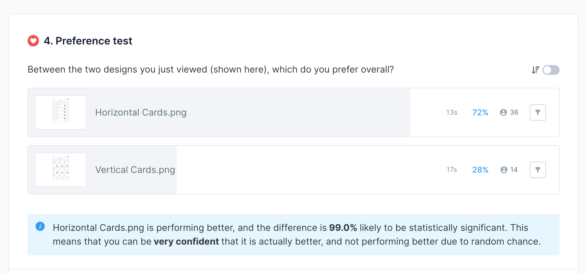 4. Vertical or Horizontal Card Design Result