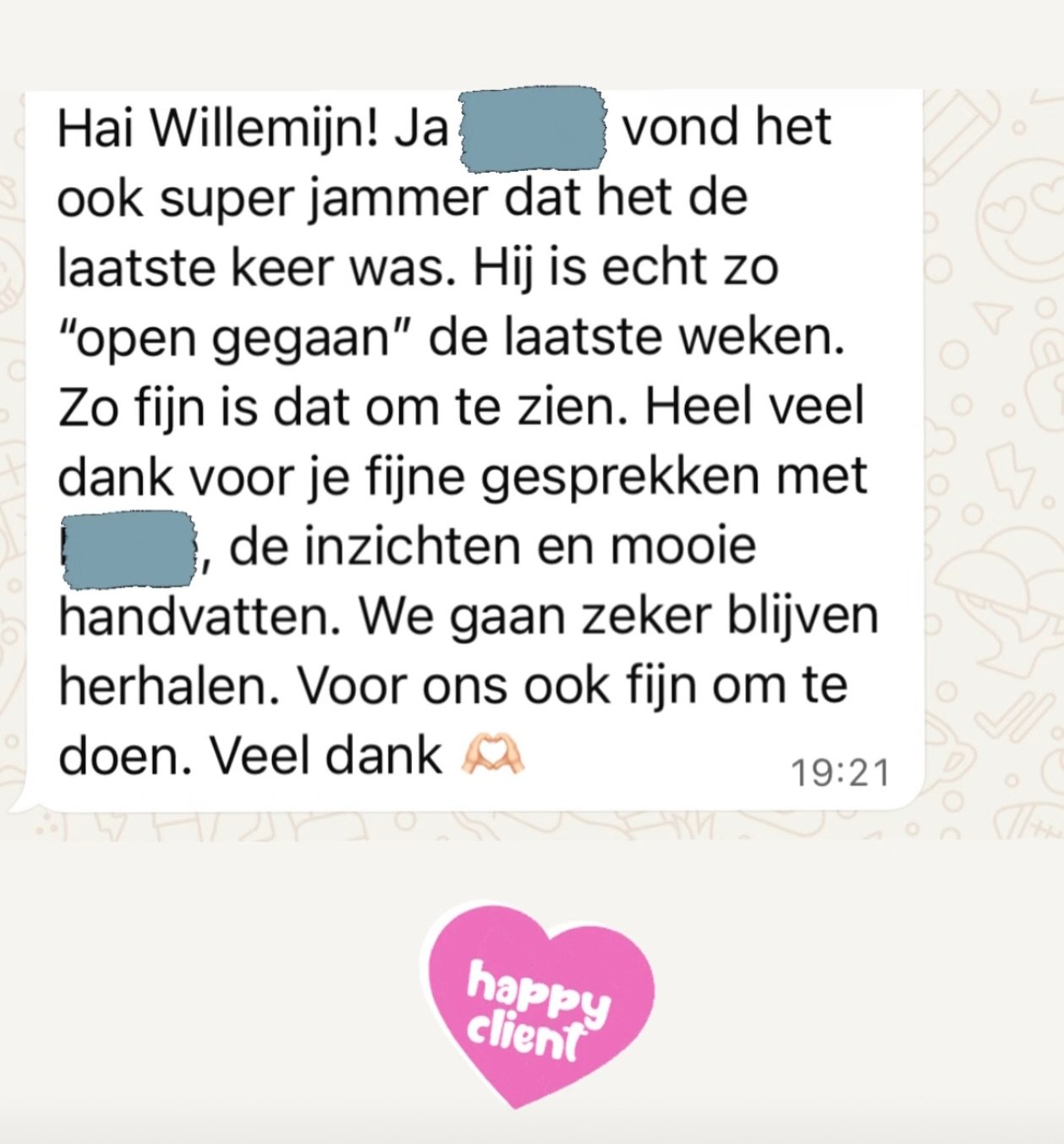 Afscheid na een mooi traject. Kind een stukje sterker. Trots op Willemijn. Willemijn is onze coach in Bussum. ❤️

We hebben Coconut coaches in Den Haag, Bussum, Amsterdam en&hellip;. 🥁 binnenkort weer in Haarlem!!