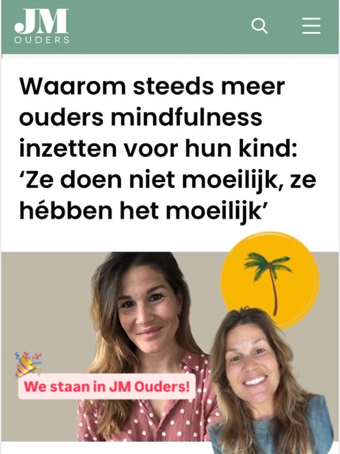 Zo cool!! 🥥🌴Een stukje uit het artikel: 

Leren omgaan met alles wat je ervaart. Dat herkent ook Adriana Coffy - Lukic, moeder van drie en GZ - psycholoog met een eigen praktijk. &ldquo;Mindfulness is er niet om het leven mooier of positiever te ma