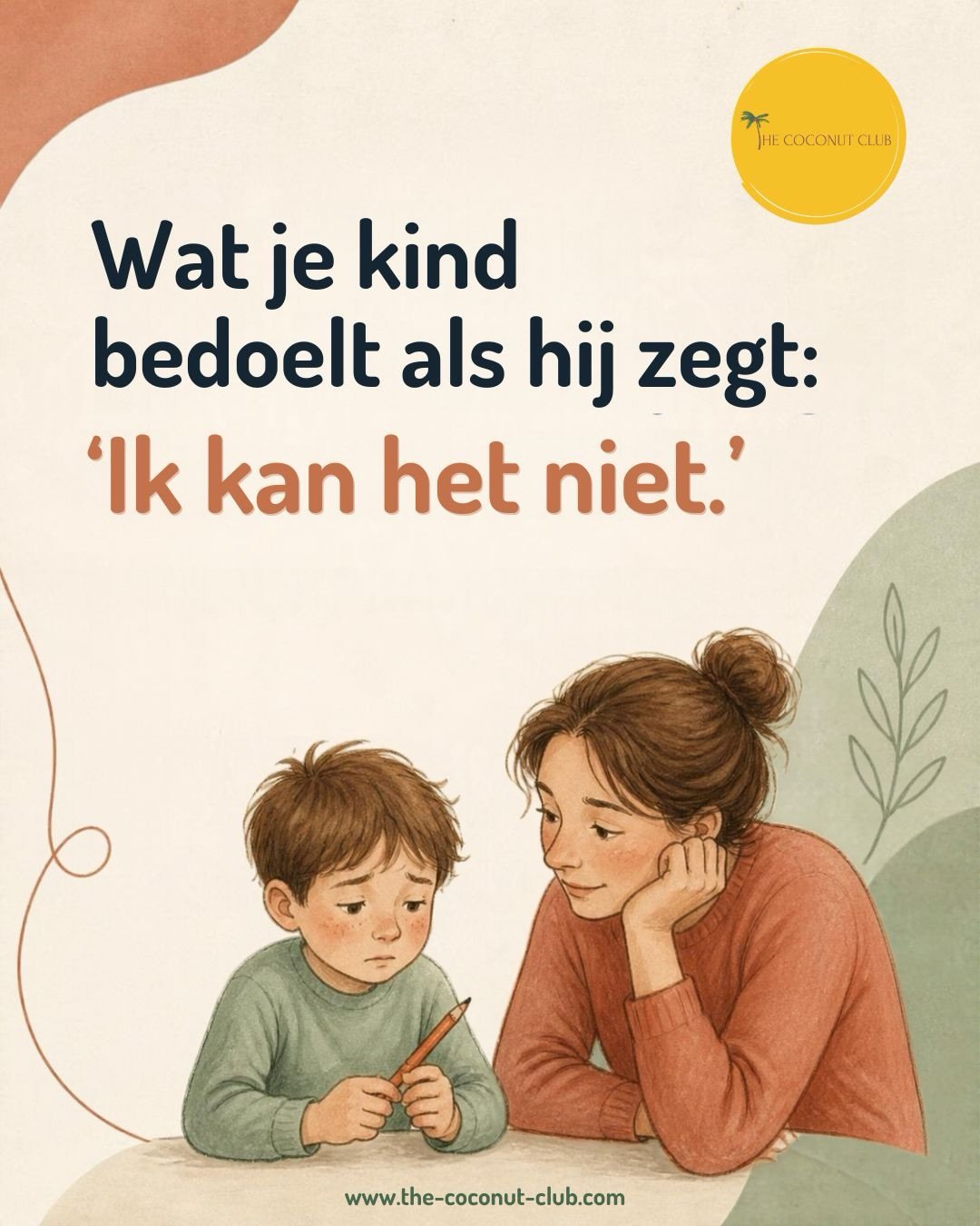 &ldquo;Ik kan het niet." Vier woorden, en je voelt meteen de neiging om te zeggen: "Natuurlijk wel!"

Maar voor veel kinderen gaat deze zin niet over kunnen. Hij gaat over durven. Over de spanning van misschien-niet-meteen-goed.

In de