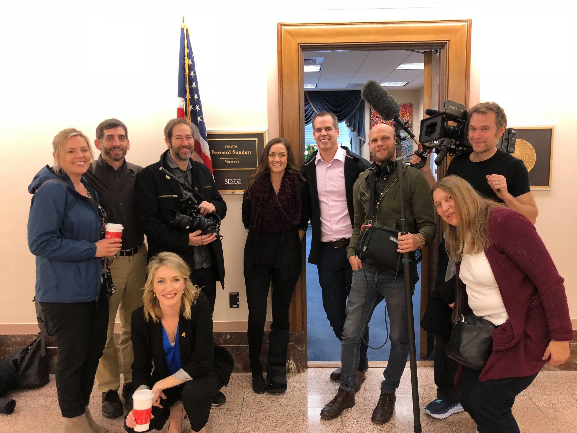 Wildfire Survivors, Community Organizers, and our Crew in D.C. about to meet with Bernie Sanders