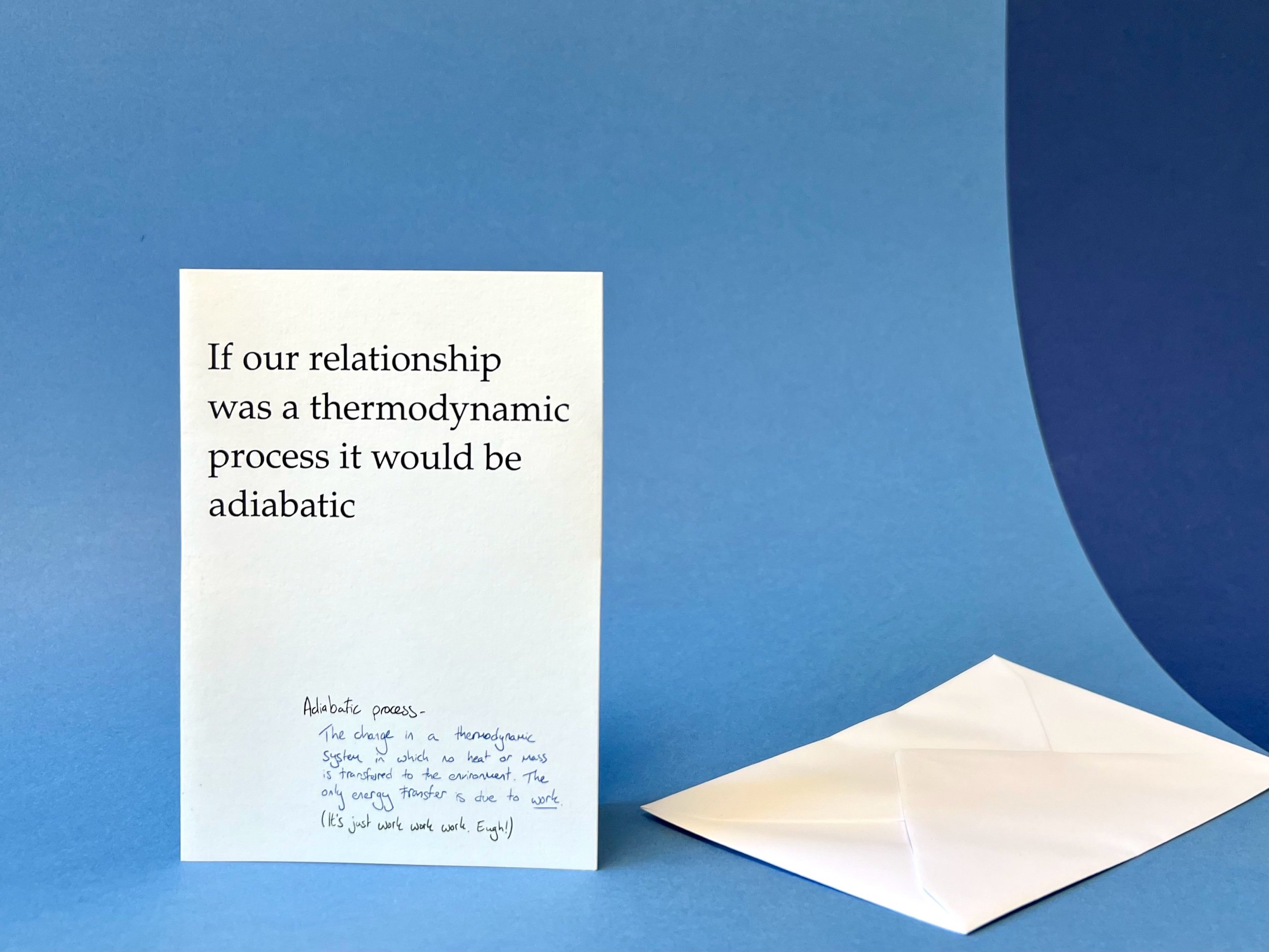 Anti-valentines day card 'Thermodynamics'